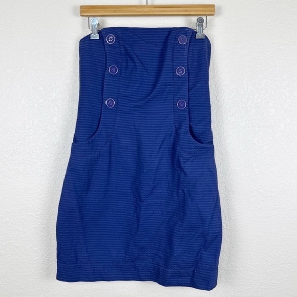 Lilly Pulitzer Women’s Vanna Strapless Mini Dress Nautical Navy Blue Size 4 - Picture 2 of 16